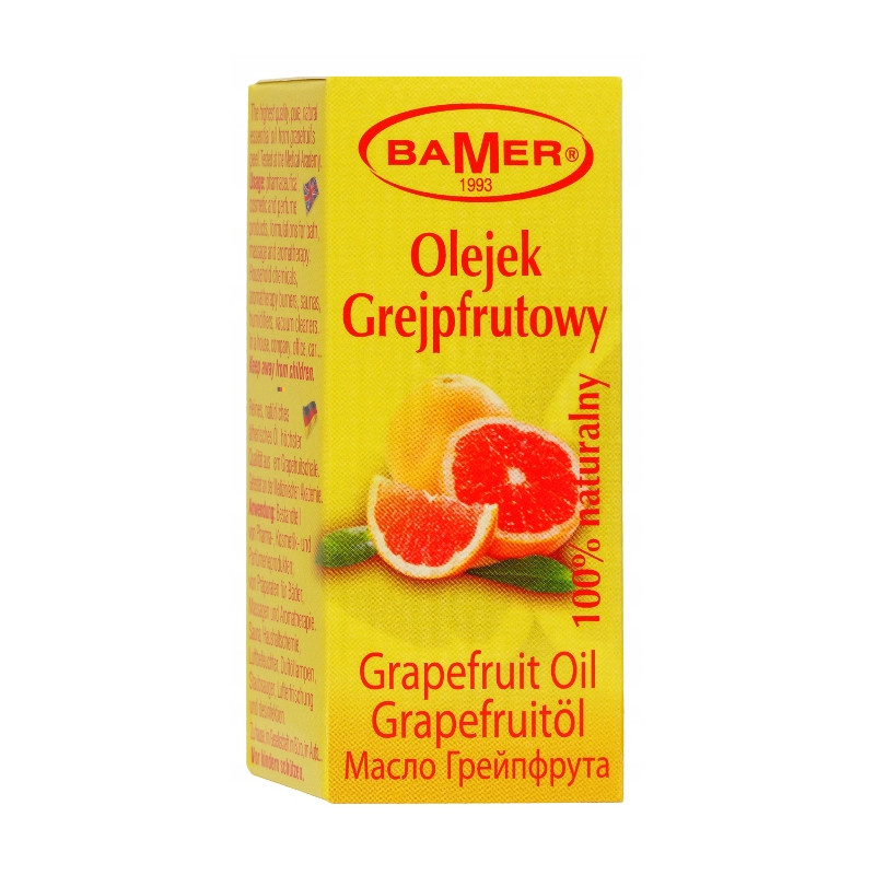 NATURALNY OLEJEK ETERYCZNY GREJPFRUTOWY GRAPEFRUIT cytrusowy 7ml BAMER