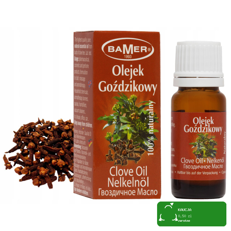 NATURALNY OLEJEK ETERYCZNY GOŹDZIKOWY GOŹDZIK GOŹDZIKI 7ml BAMER
