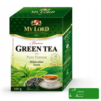 MALWA MY LORD HERBATA ZIELONA PURE YUNNAN liściasta green tea liściasta100g