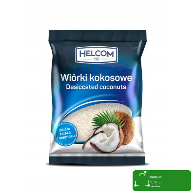 Helcom WIÓRKI KOKOSOWE kokos do ciast deserów kuchni azjatyckiej 100g 0,1KG