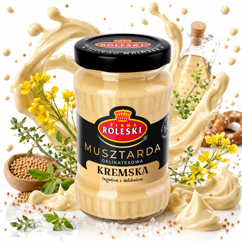 Roleski MUSZTARDA KREMSKA łagodna bez glutenu 175G