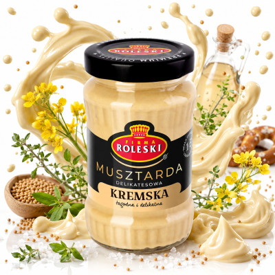 Roleski MUSZTARDA KREMSKA łagodna bez glutenu 175G