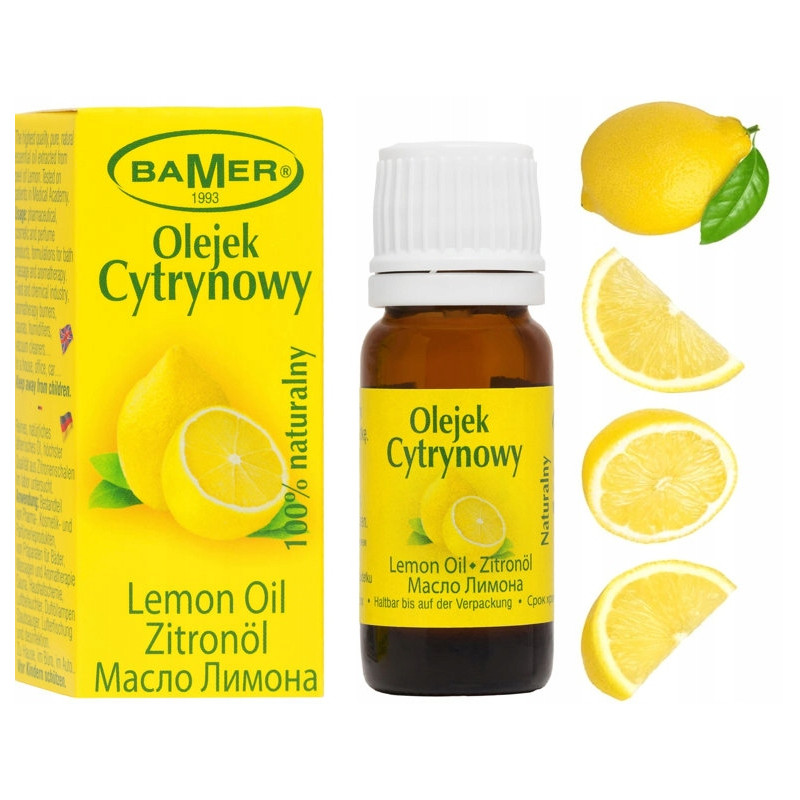 NATURALNY OLEJEK ETERYCZNY CYTRYNOWY CYTRYNA 7ml BAMER