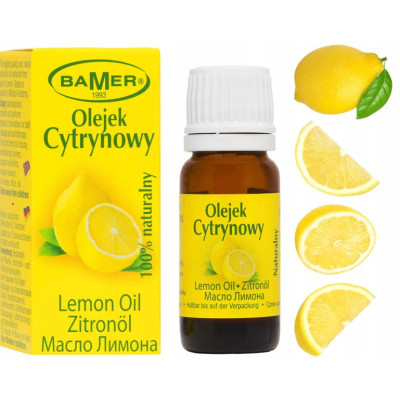 NATURALNY OLEJEK ETERYCZNY CYTRYNOWY CYTRYNA 7ml BAMER