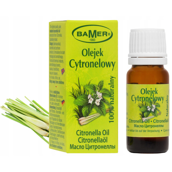NATURALNY OLEJEK ETERYCZNY CYTRONELOWY CYTRONELA Cytronella 7ml BAMER