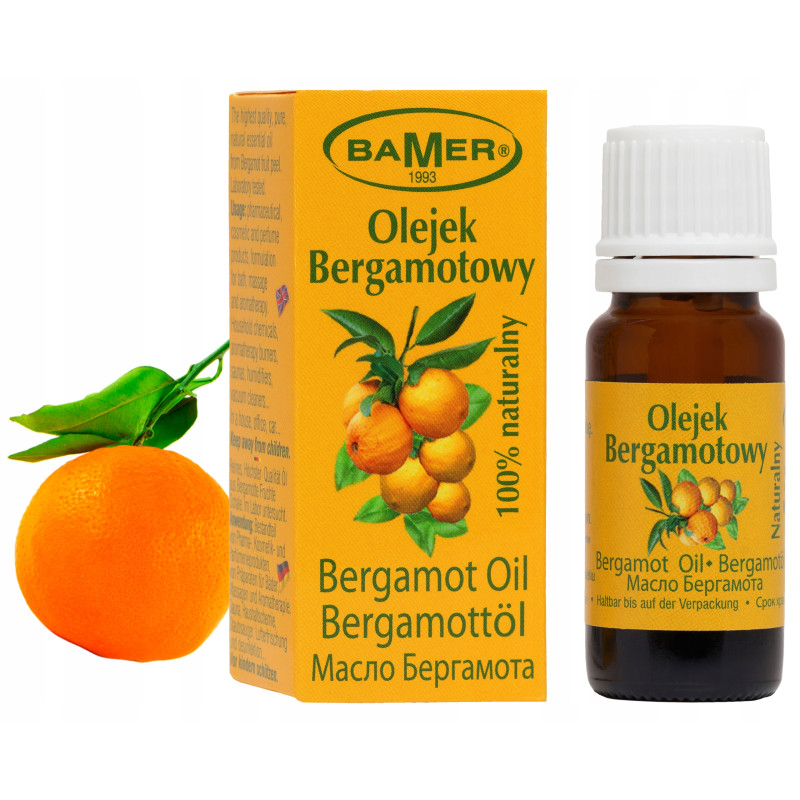 NATURALNY OLEJEK ETERYCZNY BERGAMOTOWY BERGAMOTA 7ml BAMER stresy napięcia
