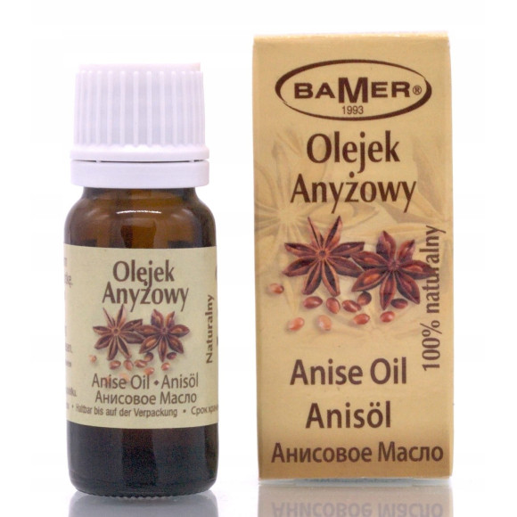 NATURALNY OLEJEK ETERYCZNY ANYŻ ANYŻOWY 7ml BAMER działanie PRZECIBÓLOWE