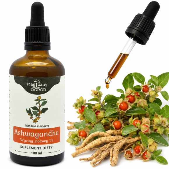 NANGA ASHWAGANDHA Witania Ospała PŁYN 100ml wsparcie STRES NAPIĘCIE SEN