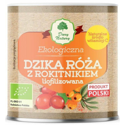 DZIKA RÓŻA Z ROKITNIKIEM LIOFILIZOWANA ekologiczna 70g DARY NATURY
