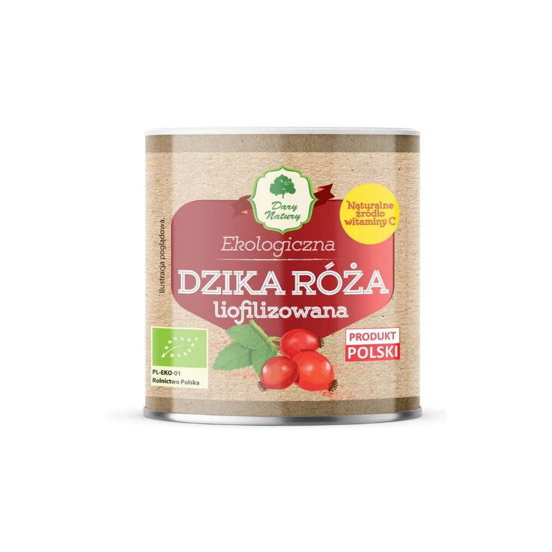 Dary Natury DZIKA RÓŻA LIOFILIZOWANA ekologiczna NATURALNA WITAMINA C 70g