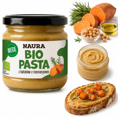 Naura eko BIO PASTA Z BATATÓW Z ROZMARYNEM wegańska pasta do pieczywa 190g