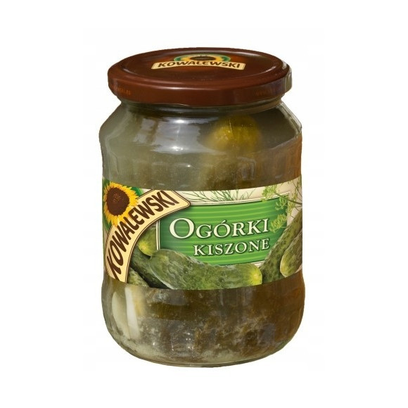 OGÓRKI KISZONE PASTERYZOWANE duży SŁOIK 720ml 620g KOWALEWSKI