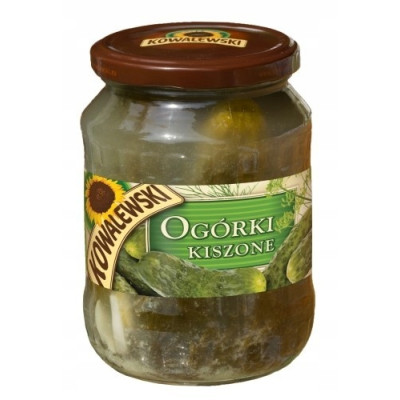 OGÓRKI KISZONE PASTERYZOWANE duży SŁOIK 720ml 620g KOWALEWSKI