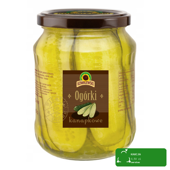 Kowalewski OGÓRKI KANAPKOWE DUŻE konserwowe krojone 720ml 650g
