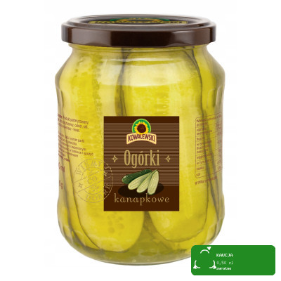 Kowalewski OGÓRKI KANAPKOWE DUŻE konserwowe krojone 720ml 650g