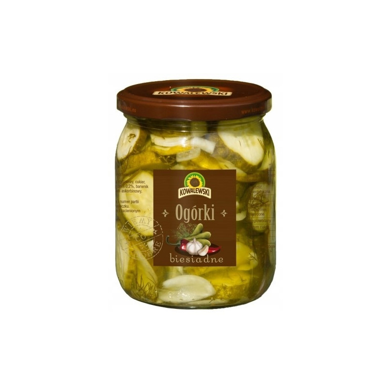 Kowalewski OGÓRKI BIESIADNE konserwowe krojone 480g SŁOIK