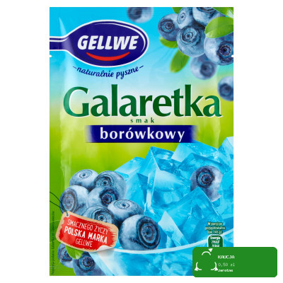 GALARETKA mocno owocowy smak BORÓWKI BORÓWKOWY BORÓWKA GELLWE 72g