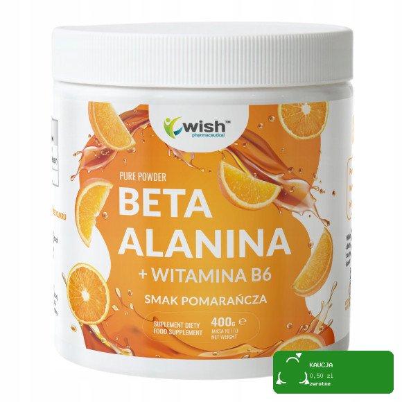 Wish BETA ALANINA + WITAMINA B6 POMARAŃCZ MIĘŚNIE TRENINGI SIŁA