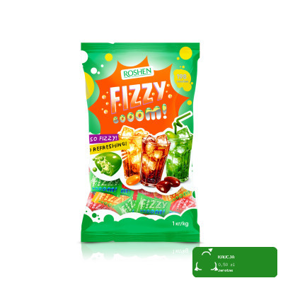 CUKIERKI FIZZY BOOOM! 1000G 1KG 198 cukierki Z NADZ.MUS. ROSHEN