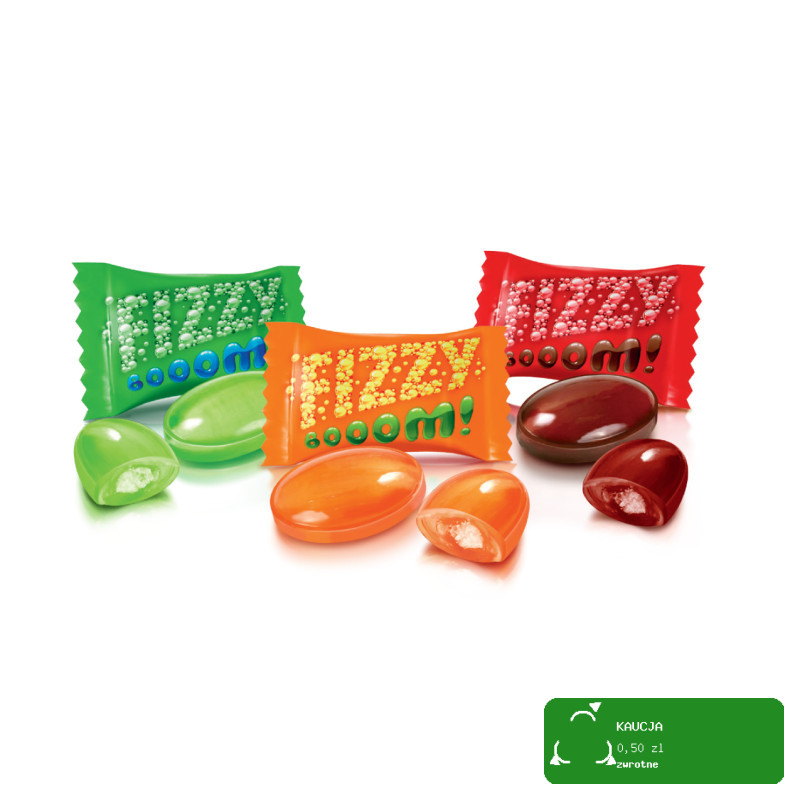 CUKIERKI FIZZY BOOOM! 1000G 1KG 198 cukierki Z NADZ.MUS. ROSHEN