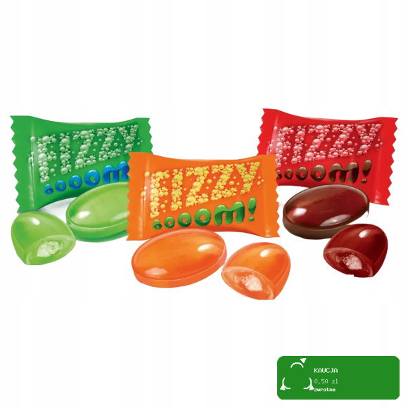 CUKIERKI FIZZY BOOOM! 1000G 1KG 198 cukierki Z NADZ.MUS. ROSHEN
