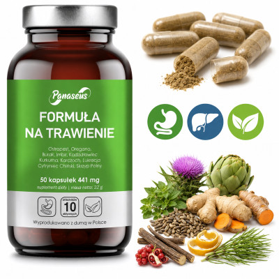 Yango Panaseus FORMUŁA NA TRAWIENIE Ostropest Oregano Kurkuma Karczoch 50k