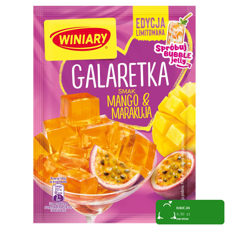GALARETKA smak MANGO MARAKUJA bez glutenu 47g WINIARY egzotyczna letnia HIT