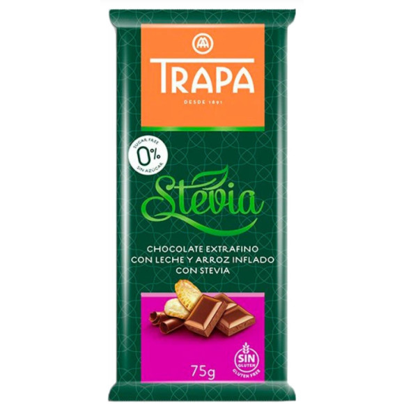 CZEKOLADA MLECZNA ZE STEWIĄ CRUNCHY z prażonym ryżem BEZ CUKRU GLUTENU 75g