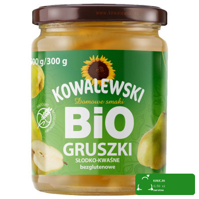 Kowalewski ekologiczne GRUSZKI MARYNOWANE BEZGLUTENOWE bez glutenu BIO 500g