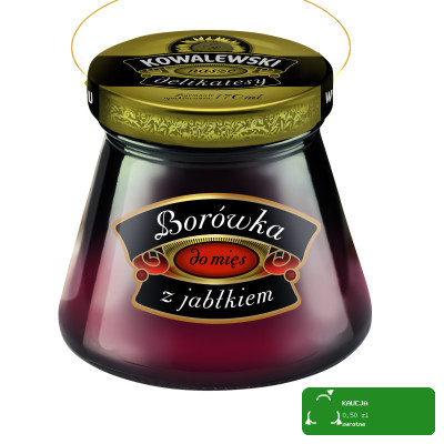 Kowalewski BORÓWKA BRUSZNICA CZERWONA Z JABŁKIEM DO MIĘS 170g