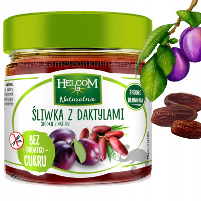 Helcom ŚLIWKA Z DAKTYLAMI Bez Cukru Bez Glutenu DŻEM 200G