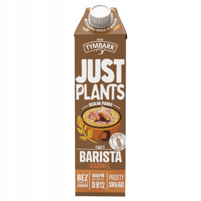 TYMBARK MLEKO ROŚLINNE bez cukru NAPÓJ OWIES KARMEL BARISTA 1L KRÓTKA DATA