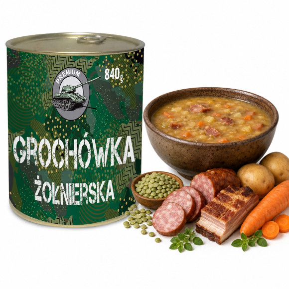 GROCHÓWKA ŻOŁNIERSKA GOTOWE DANIE MIĘSNE W PUSZCE puszka 840g 0,84KG Ankor