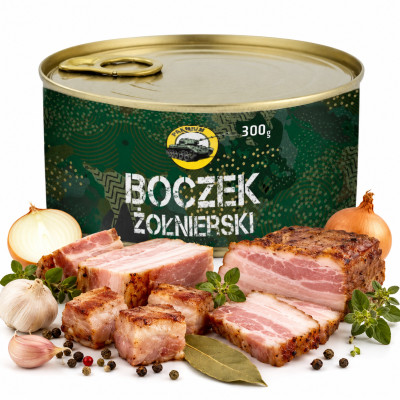 BOCZEK ŻOŁNIERSKI WOJSKOWY wędzony 94% KONSERWA MIĘSNA W PUSZCE Ankor