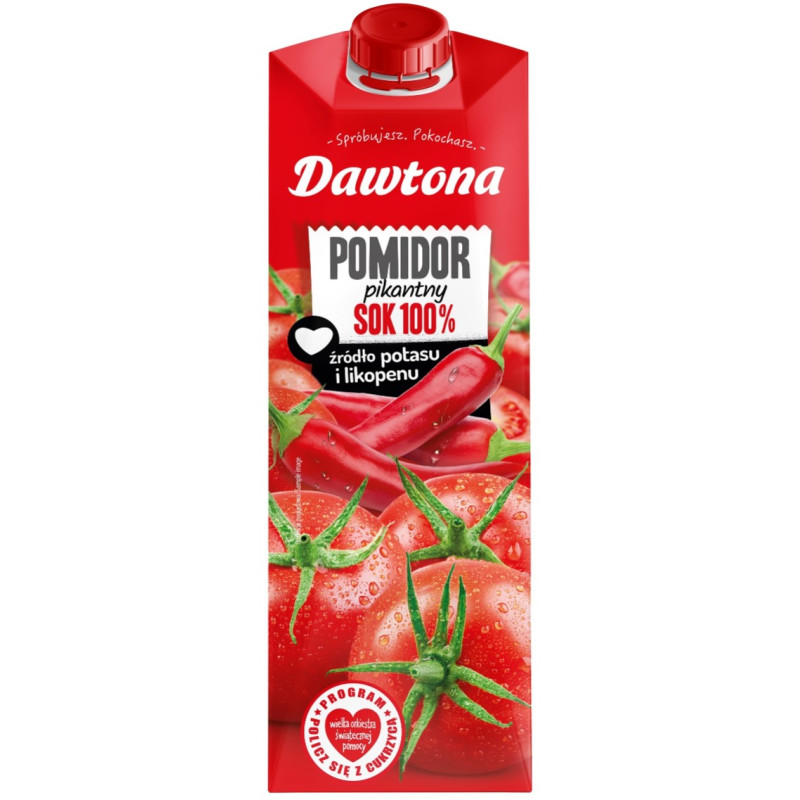 DAWTONA SOK POMIDOROWY PIKANTNY sok + chili pieprz bazylia1L karton
