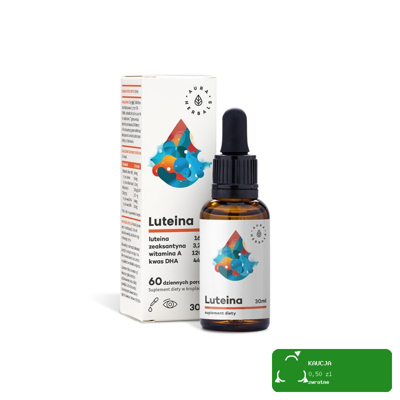 LUTEINA + WIT A + kwasy OMEGA-3 DHA EPA + ZEAKSANTYNA w kroplach 30ml AURA