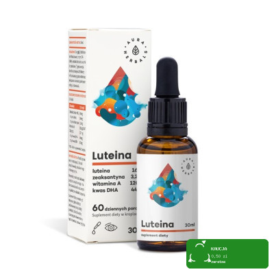 LUTEINA + WIT A + kwasy OMEGA-3 DHA EPA + ZEAKSANTYNA w kroplach 30ml AURA