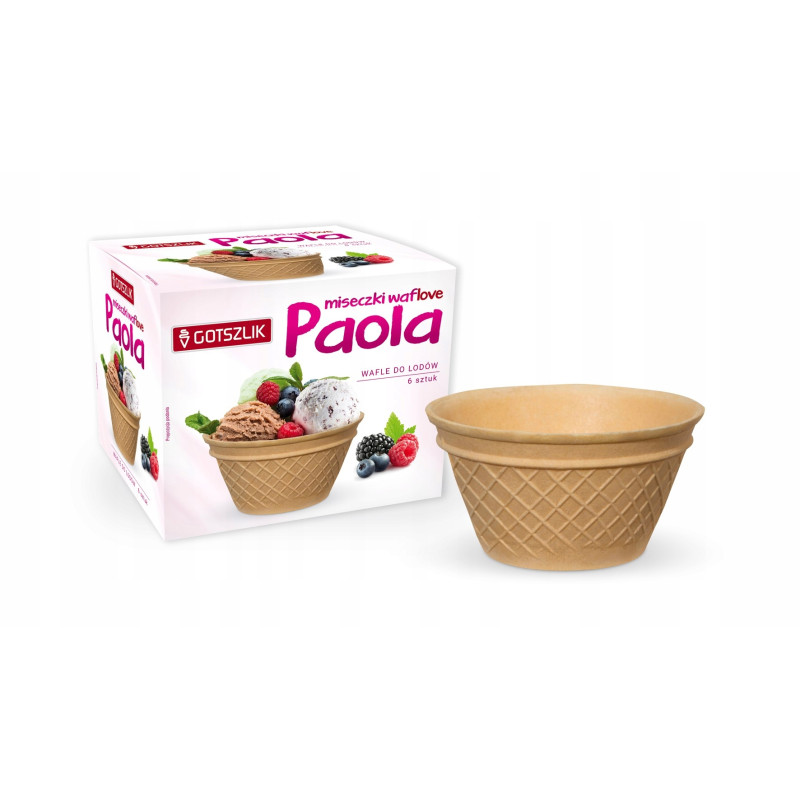 MISECZKI WAFLOWE WAFELKI DO LODÓW PAOLA 6szt 70g GOTSZLIK KRÓTKA DARA