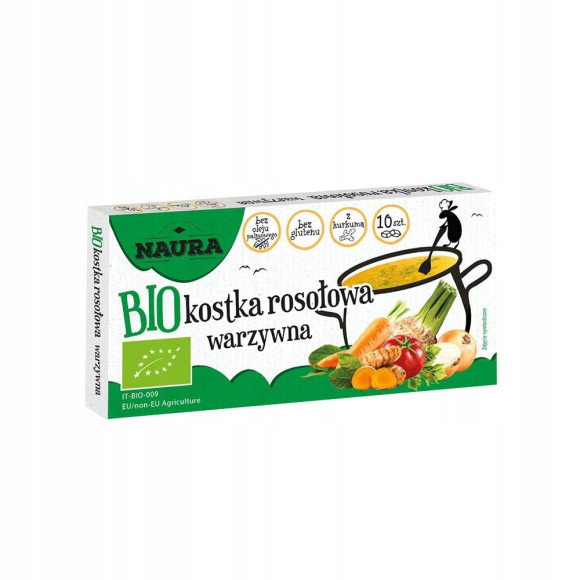 Naura KOSTKA ROSOŁOWA ekologiczna BIO BULIONOWA WARZYWNA 100g 10szt po 10g