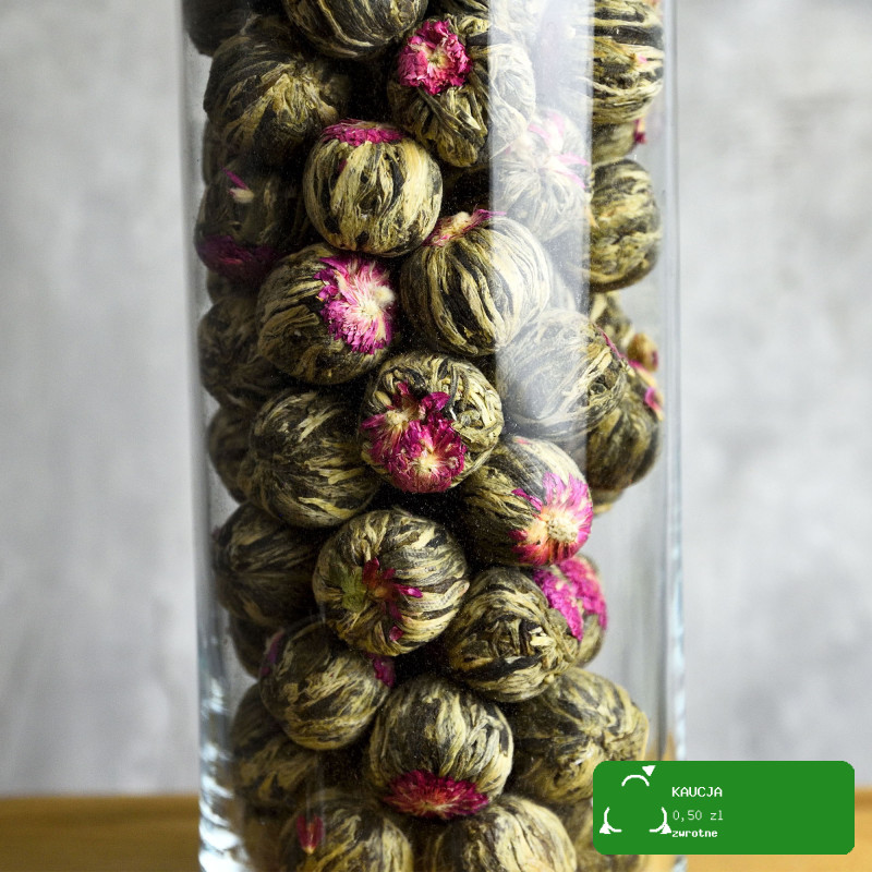 HERBATA KWITNĄCA BIAŁA I ZIELONA FLOWER LICHI BALL CYNAMON CYNAMONOWA 1szt