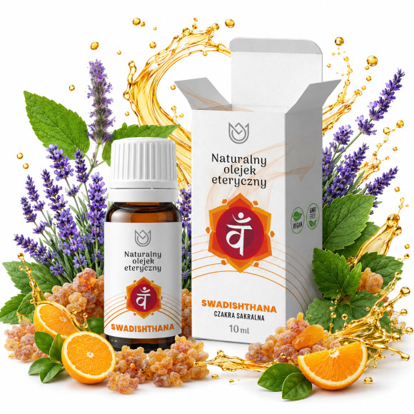 NATURALNY OLEJEK ETERYCZNY 100% CZAKRA SAKRALNA SWADISHTHANA 10ML MIESZANKA