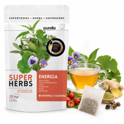 PURELLA SUPERHERBS herbata ENERGIA Róża Głóg Pokrzywa Imbir