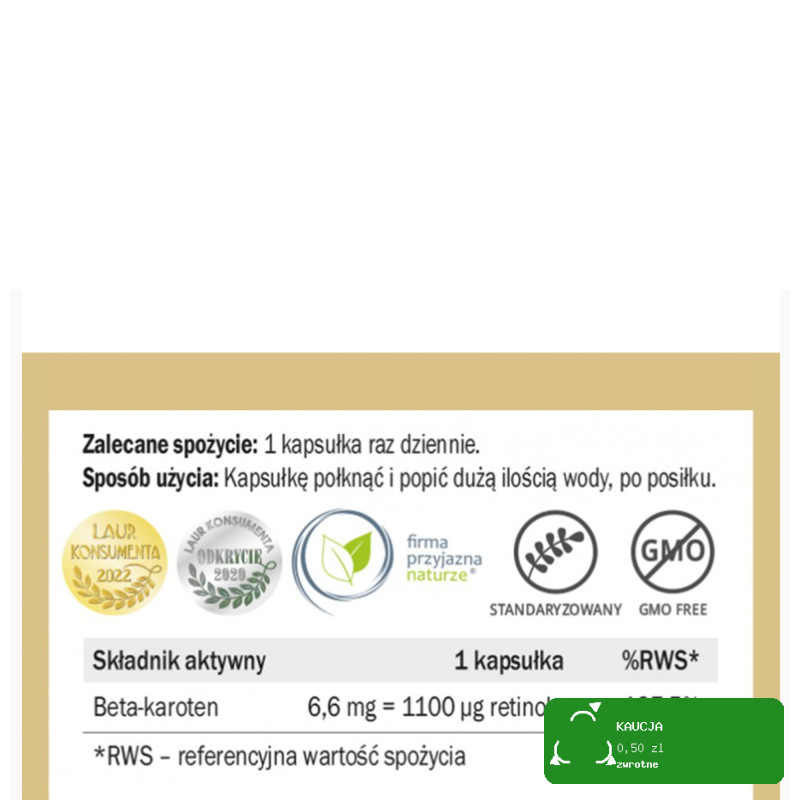Yango BETA KAROTEN BETA-KAROTEN 90kaps wsparcie: ODPORNOŚĆ SKÓRA WZROK