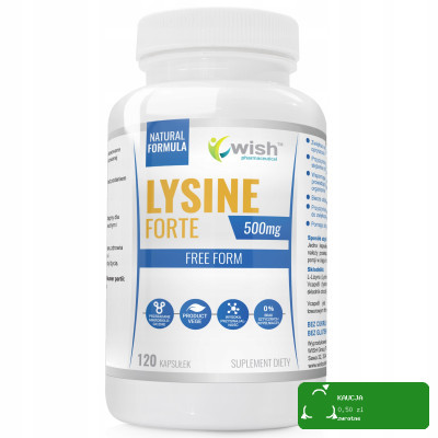 Wish L-LIZYNA LYSINE FORTE 500mg 120 kaps wsparcie ODPORNOŚĆ OPRYSZCZKA