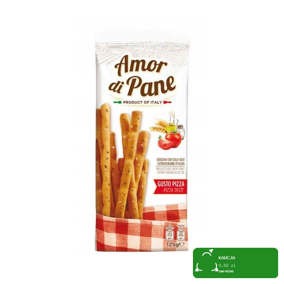 WŁOSKIE PALUSZKI GRISSINI smak PIZZA z oliwą z oliwek AMOR DI PANE 125G