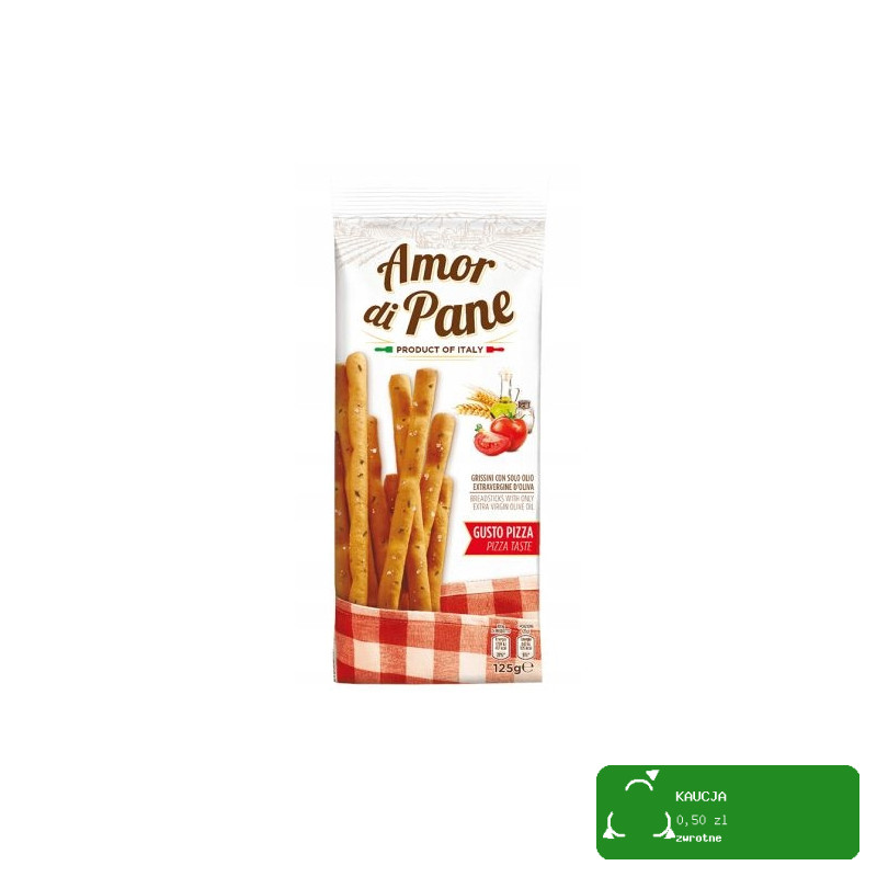 WŁOSKIE PALUSZKI GRISSINI smak PIZZA z oliwą z oliwek AMOR DI PANE 125G