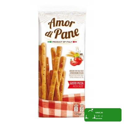 WŁOSKIE PALUSZKI GRISSINI smak PIZZA z oliwą z oliwek AMOR DI PANE 125G