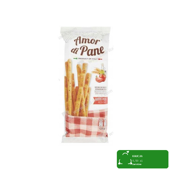 WŁOSKIE PALUSZKI GRISSINI smak PIZZA z oliwą z oliwek AMOR DI PANE 125G