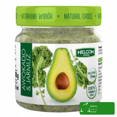 Helcom wegańska PASTA AWOKADO I JARMUŻ avocado słonecznik bez glutenu 180g