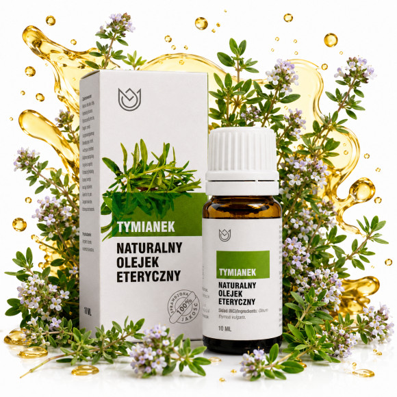 Naturalny OLEJEK ETERYCZNY TYMIANEK kaszel astma zatoki 10ml do inhalacji